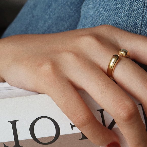 NEW 18K Gold Plated Open Irregular Ring - Picture 2 of 10